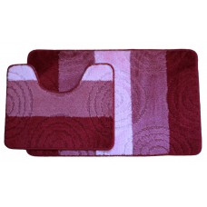 Koupelnová předložka Comfort Silver- červená/růžová, set 2 ks