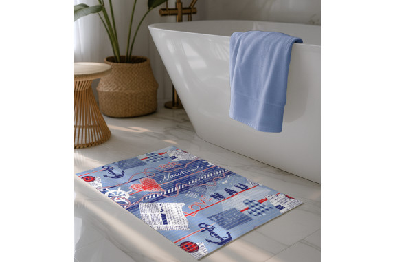 Pěnová koupelnová PVC předložka Aquanova - 565A - mořský,  šířka 65cm, metráž