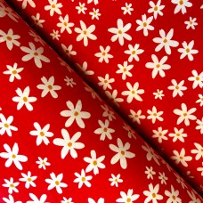 Ervi bavlna š.240 cm - květinky na červeném - 26186-20, metráž