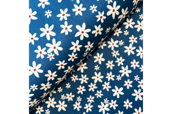 Ervi bavlna š.240 cm - květinky na modrém - 26186-7, metráž