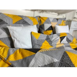 Ervi flanelové povlečení - Abstrakce - žluté/šedé