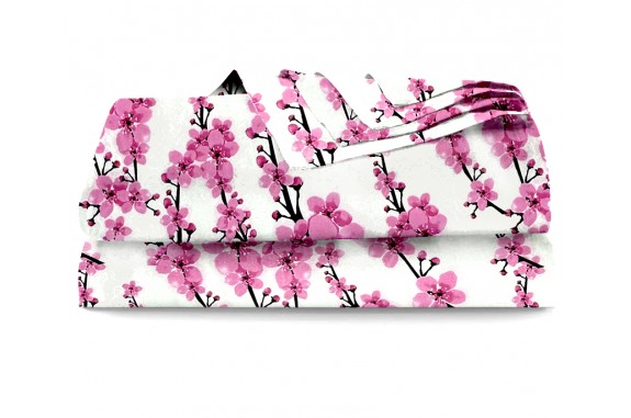 Bavlněné  prostěradlo květy sakury,  140x240cm 
