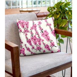 Povlak na polštářek bavlněný - květy sakury- 40x40cm