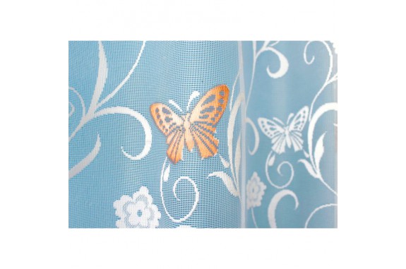 Hotová oblouková žakárová záclona Motýl oranžový/ vzor 7514, 180x320cm