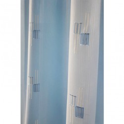 Voálová záclona N0165-18 smetanová/ světle modrá, výška 160cm, metráž