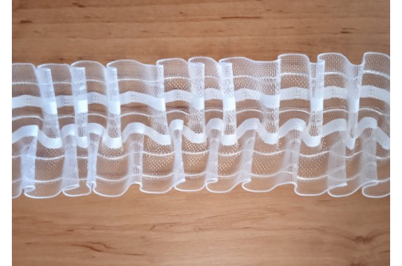 Řasící páska průhledná/ transparentní - 60 mm, metráž