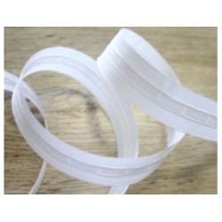 Řasící páska bílá - 25 mm, metráž