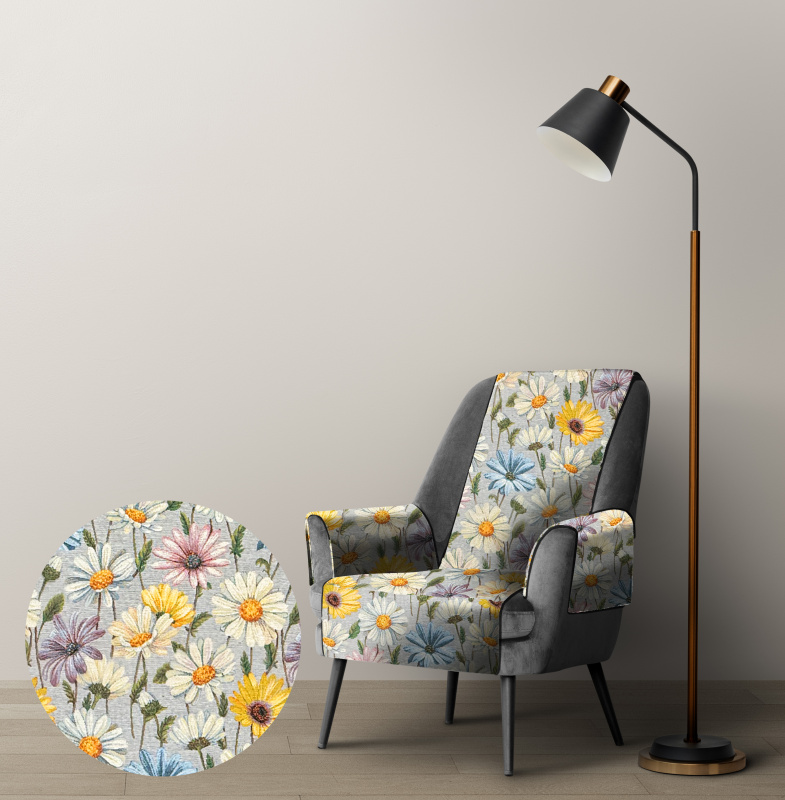 Ervi Gobelínový přehoz na křeslo - Pastelové květy