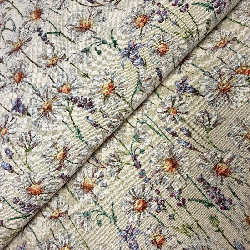 280cm Dekorační/potahová Gobelínová látka šířka - Louka kopretin