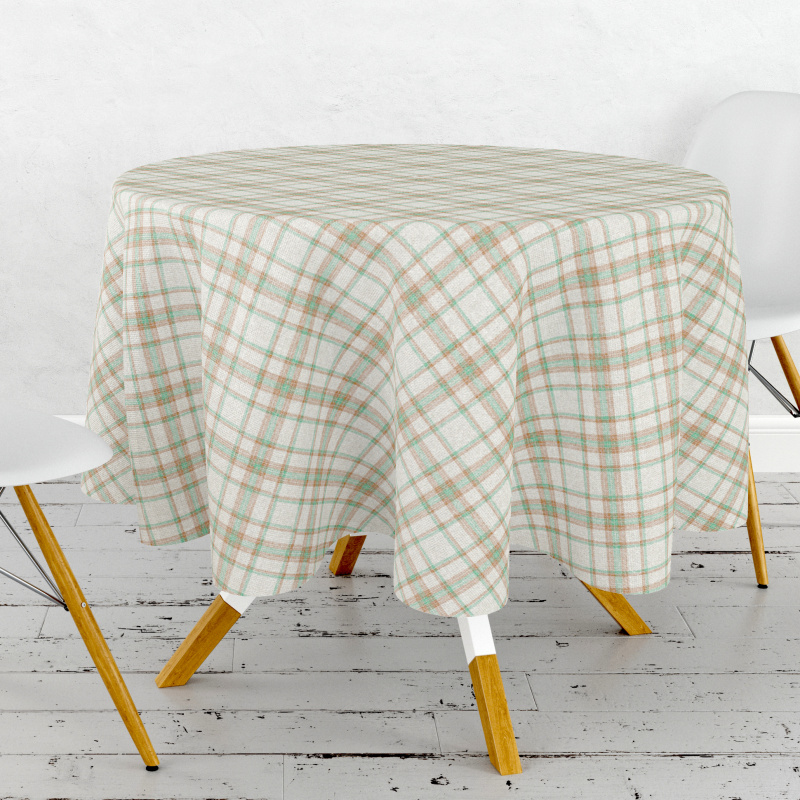 Ubrus PVC kulatý M-128A - Pastelová kostka (různé velikosti)