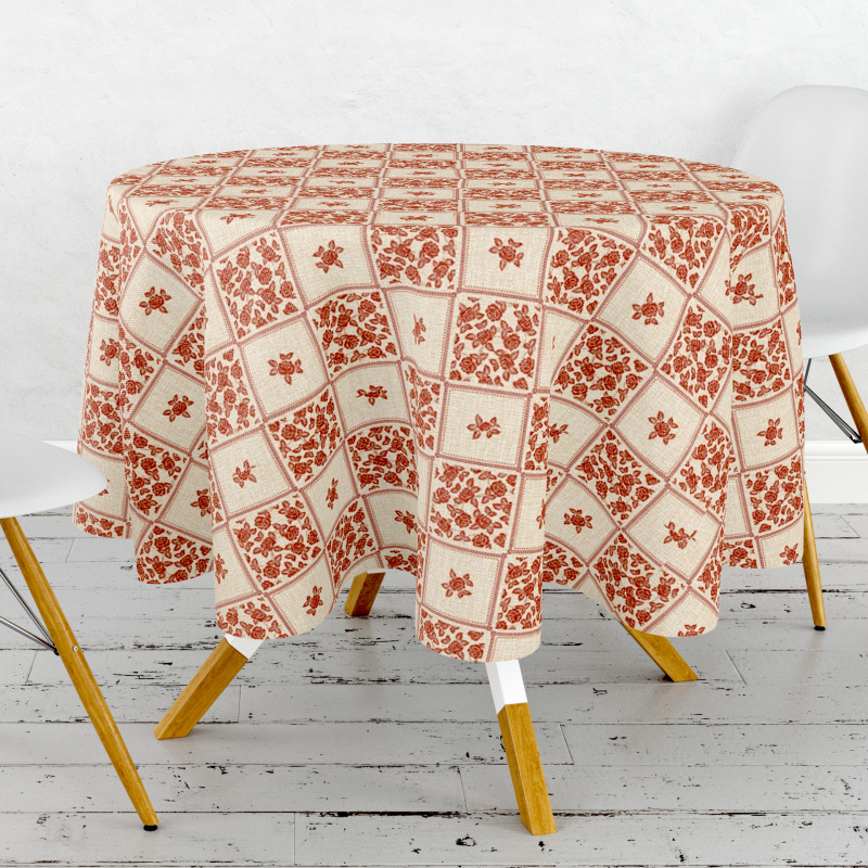 Ubrus PVC kulatý M-136A - Květinová mozaika (různé velikosti)