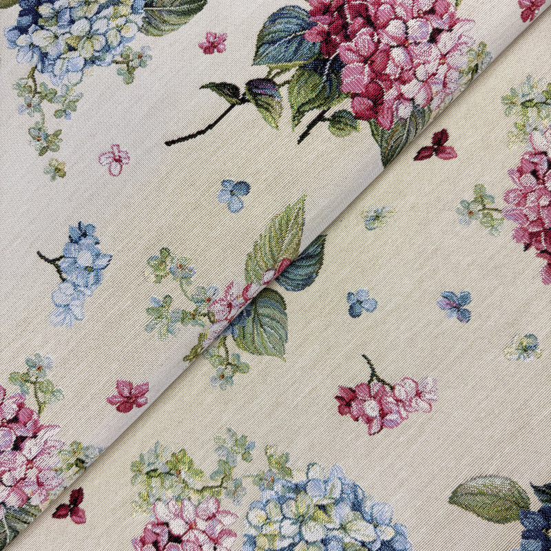 280cm šířka Dekorační/potahová Gobelínová látka  - Kouzlo hortenzií