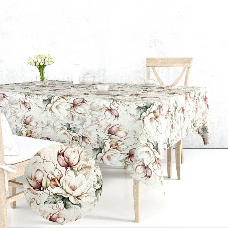 #Ervi Teflonový ubrus na stůl čtvercový Royal Lux - Magnóliová sonáta 90x90cm