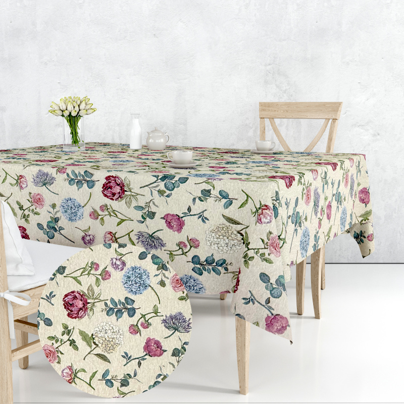 Ervi Gobelínový ubrus na stůl čtvercový - Letní květiny