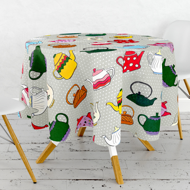 Ubrus PVC kulatý DC-1002E - Veselá čajovna (různé velikosti)