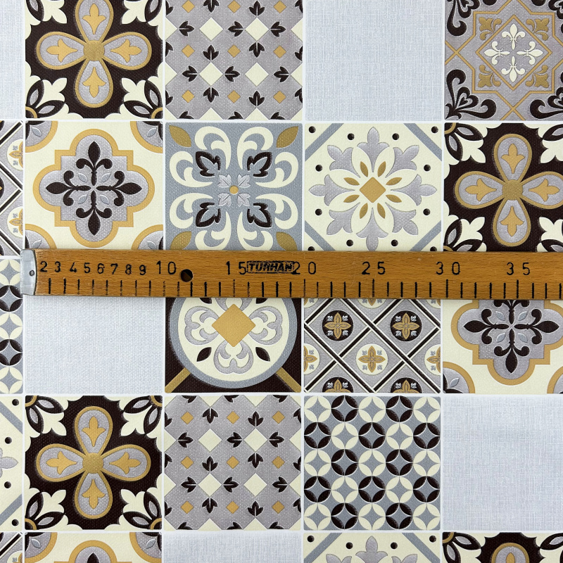 Ubrus PVC kulatý DC-6700С - Keramický vzor (různé velikosti)