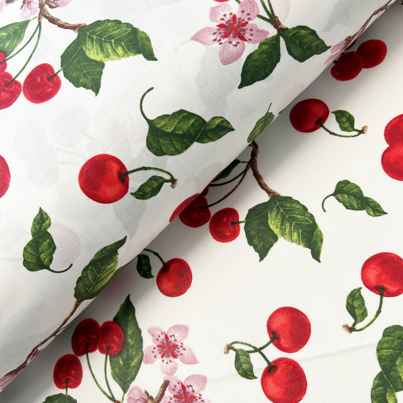 Ervi Bavlněná látka/plátno š.240cm  Třešně - 24646-2, metráž