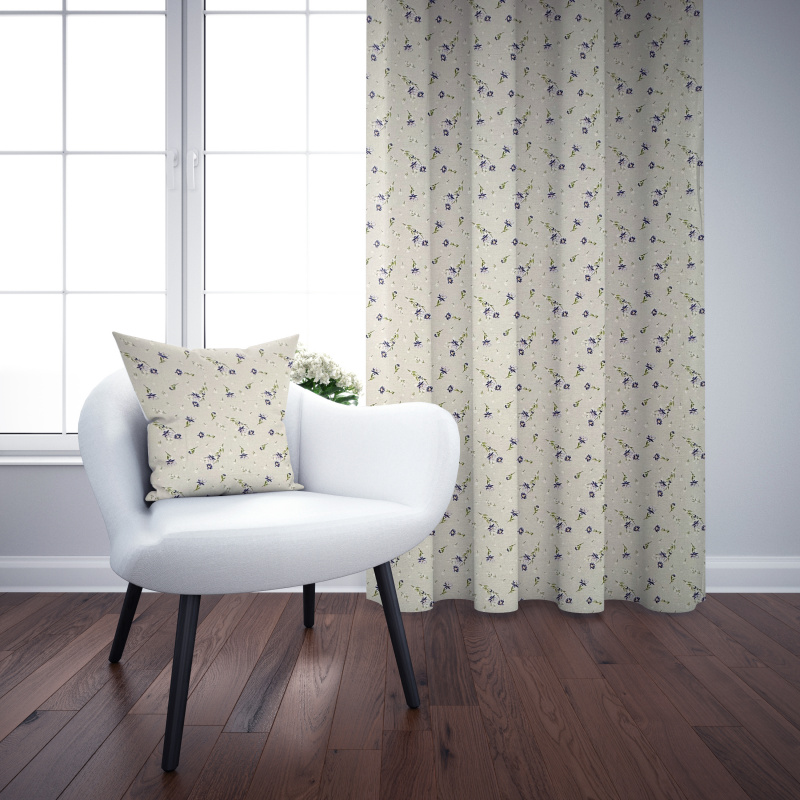 Ervi Bavlněný závěs - Fialová jemná louka