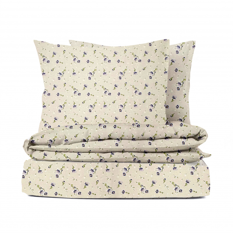 Ervi Bavlněné povlečení - Fialová jemná louka