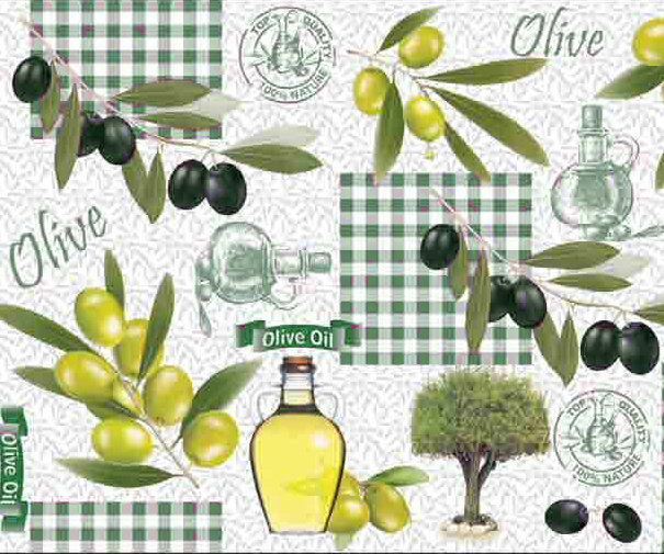 Ubrus PVC oválný DC-227B - Olivy (různé velikosti)