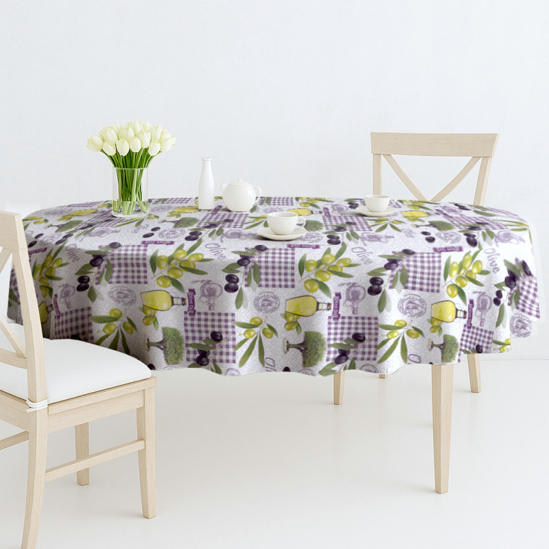 Ubrus PVC oválný DC-227A - Olivy (různé velikosti)