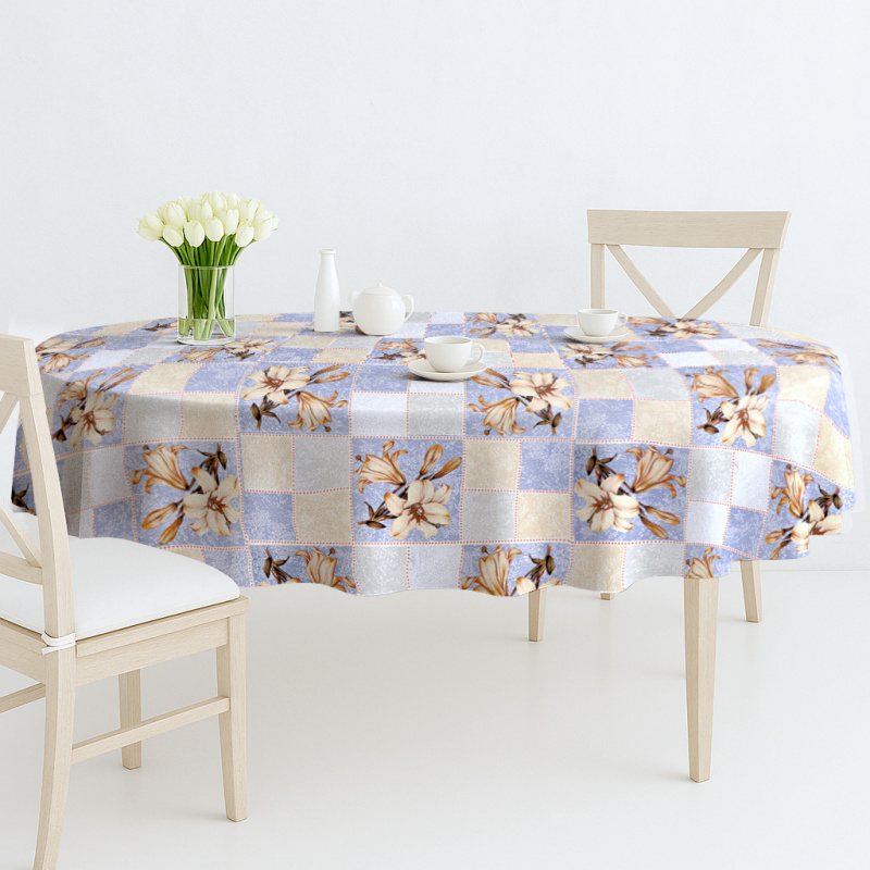 Ubrus PVC oválný DE-118C - Královské lilie (různé velikosti)