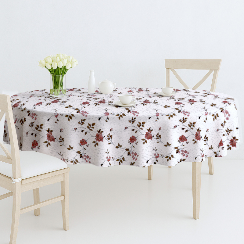 Ubrus PVC oválný DC-6980B - Něžné květy (různé velikosti)