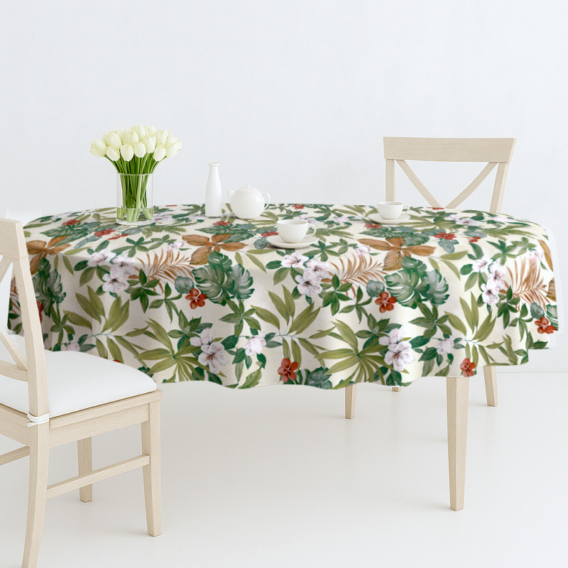 Ubrus PVC oválný Mo-6244-Tropická zahrada (různé velikosti)