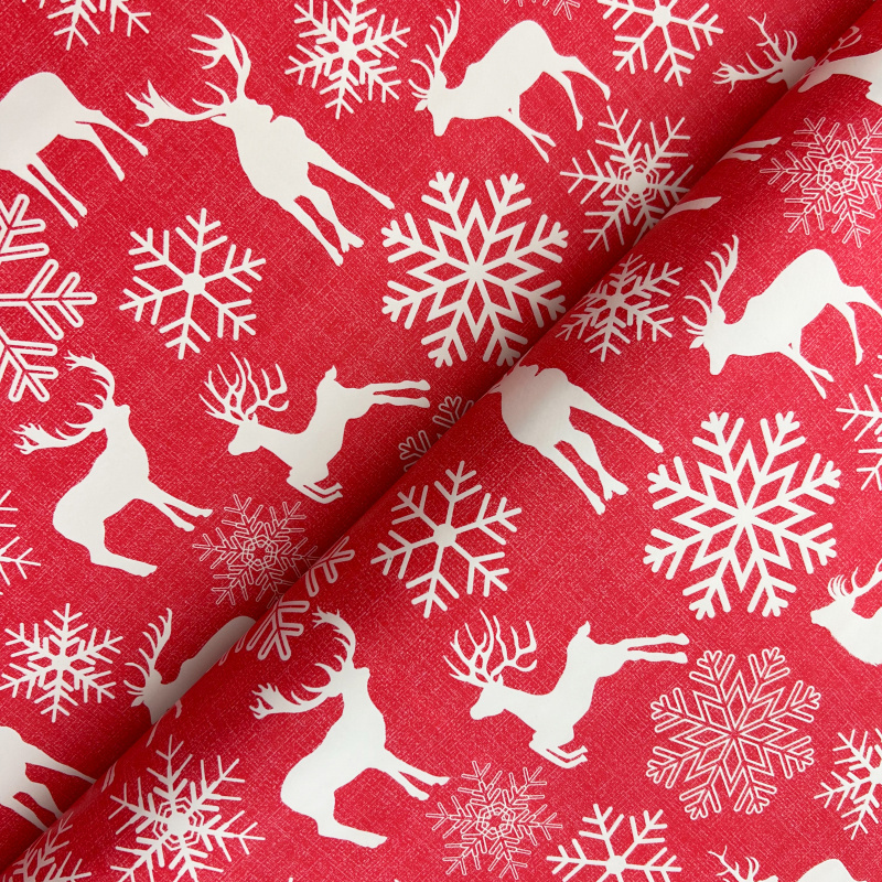 Ubrus PVC oválný PVC DC-2125 – Vánoční Jelenia (různé velikosti)