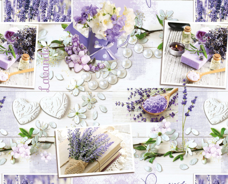 Ubrus PVC kulatý  M-173A - Levandule (různé velikosti)