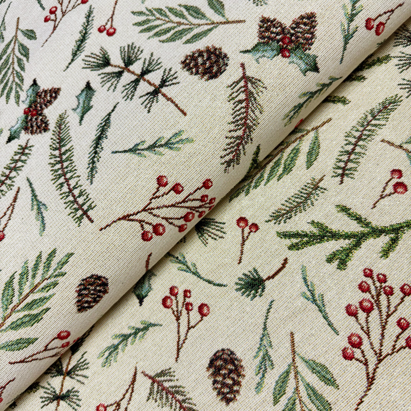 280cm šířka Dekorační/potahová Gobelínová látka - Zimní les