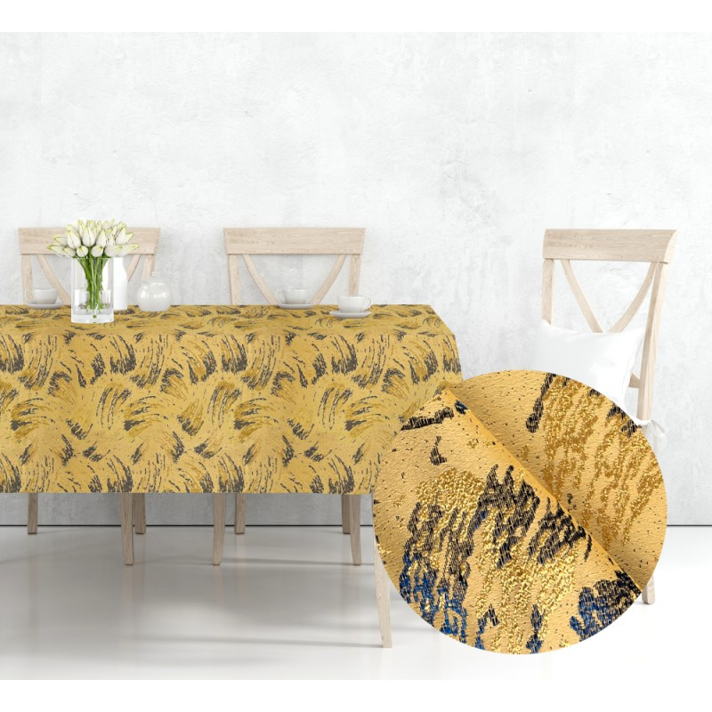 Ervi dekorační ubrus na stůl obdélníkový - Dekor zlato-modrý