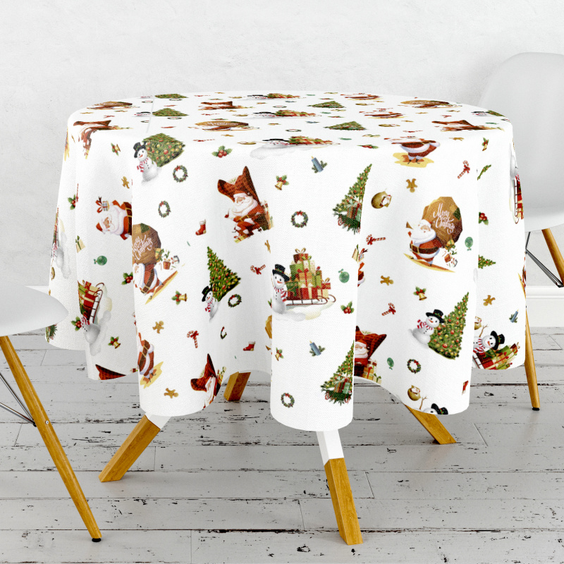 Ubrus PVC kulatý FL-1334-03 – Vánoční pohádka (různé velikosti)