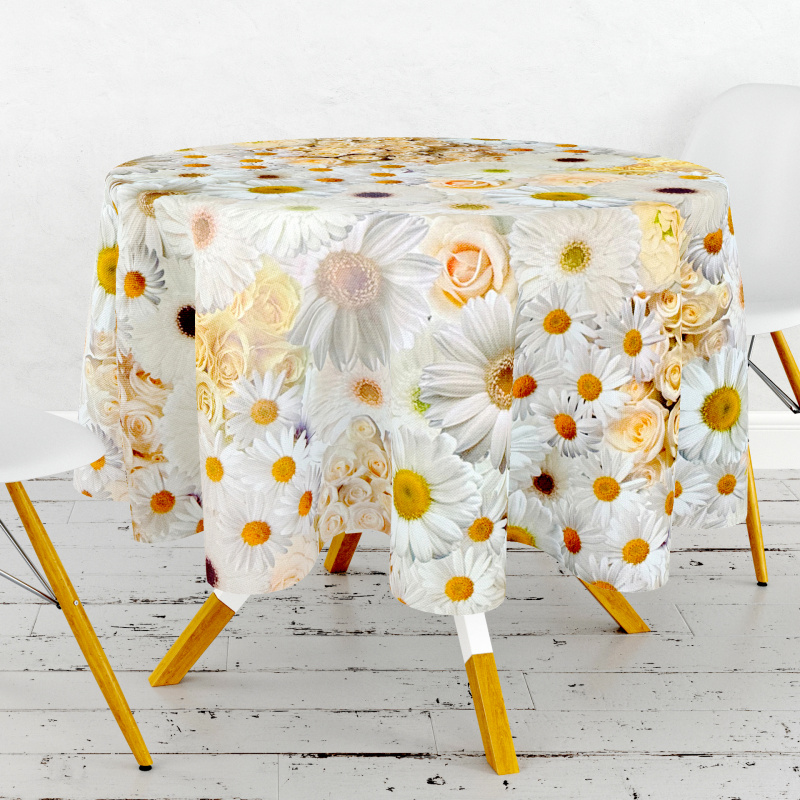 Ubrus PVC kulatý DC-570 - Romantické květy (různé velikosti)