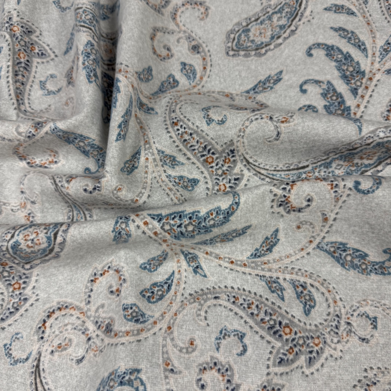 Ervi povlak na polštář FLANELOVÝ - Modrošedý ornament