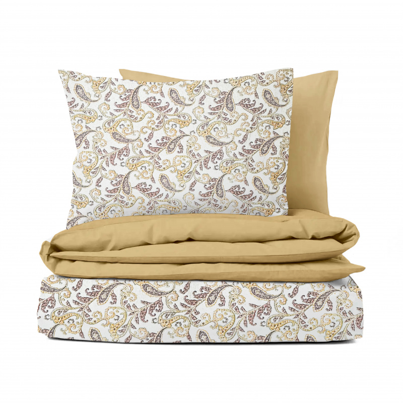 Ervi flanelové povlečení - Teplý ornament/žluté