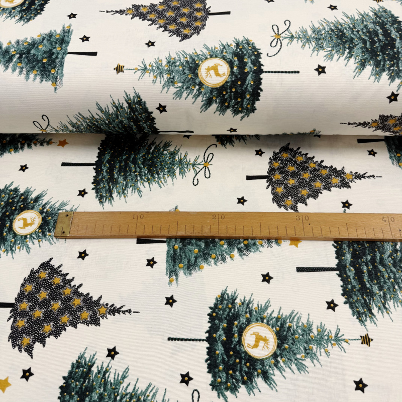 Ervi Teflonový ubrus na stůl oválný Royal Lux - Vánoční stromečky