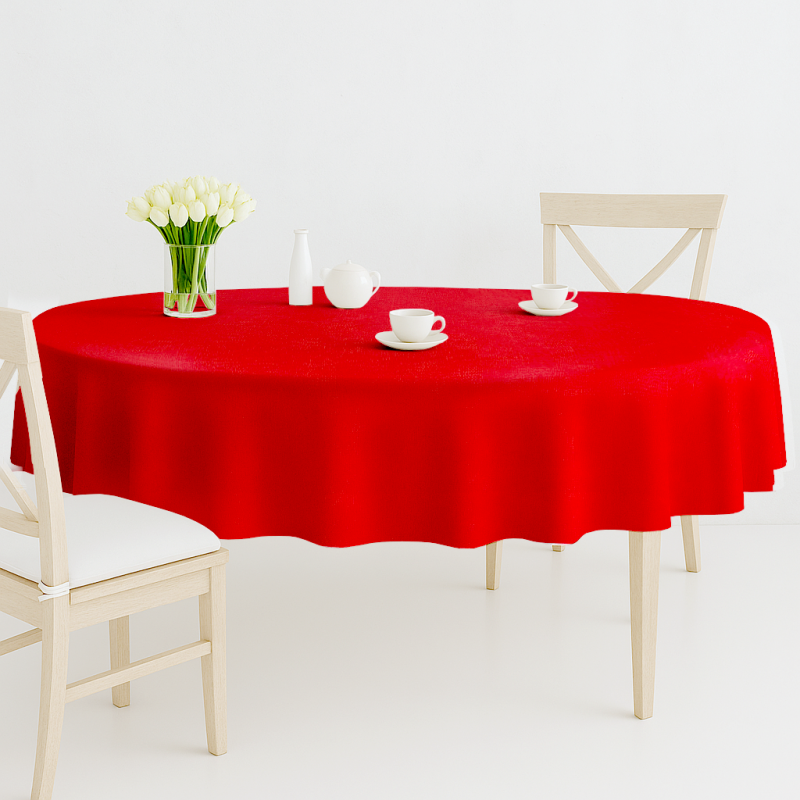 Ervi Teflonový ubrus na stůl oválný Royal Lux - Sváteční červený
