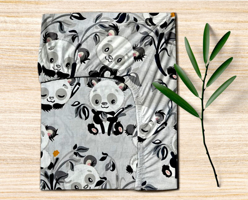 Ervi bavlněné napínací prostěradlo - panda