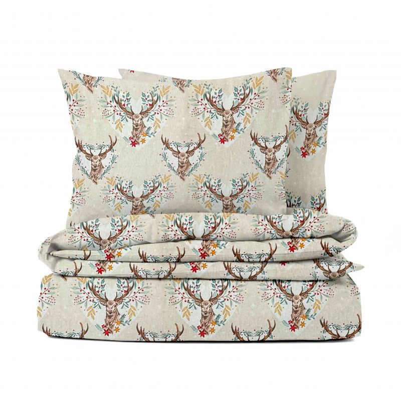 Ervi FLANELOVÉ bavlněné povlečení - Jelení Kouzlo