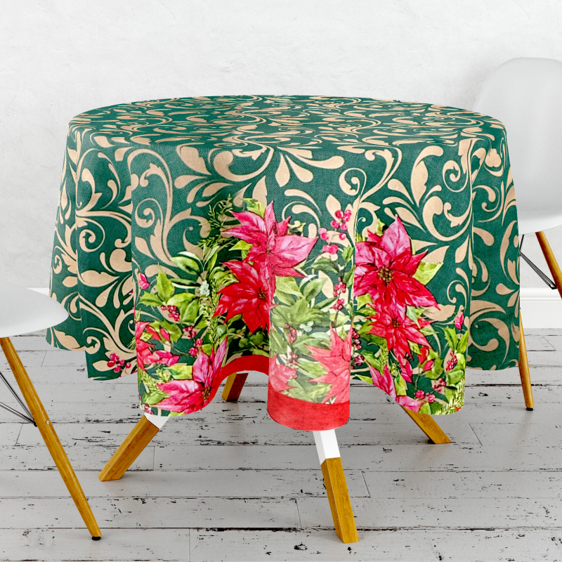 Ubrus PVC kulatý FL-1495-01 – Vánoční(různé velikosti)