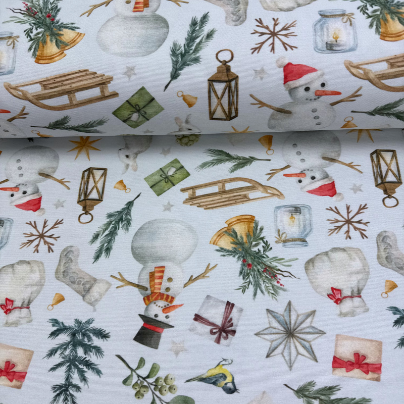 Ervi Teflonová látka/plátno Royal Lux š.180 cm - Vánoční chvíle, metráž