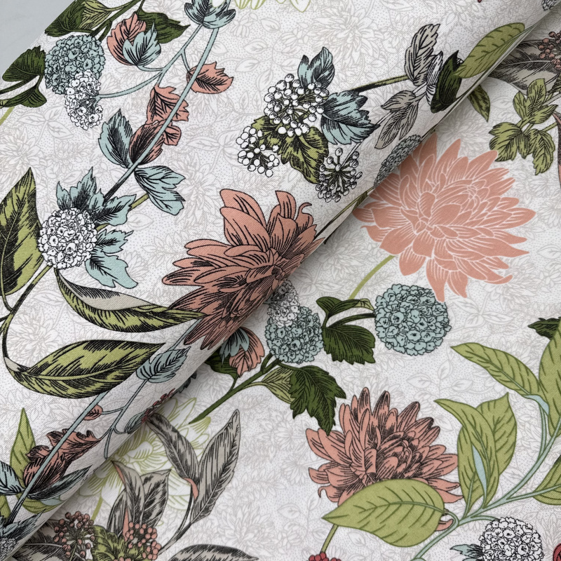 Ervi dekorační závěs Royal Lux - Zahrada chryzantém a jiřin