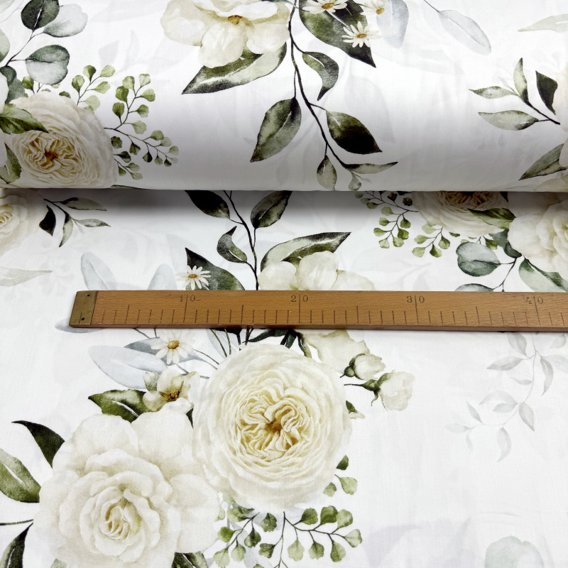 Ervi Saténový závěs DELUXE - Krémové růže