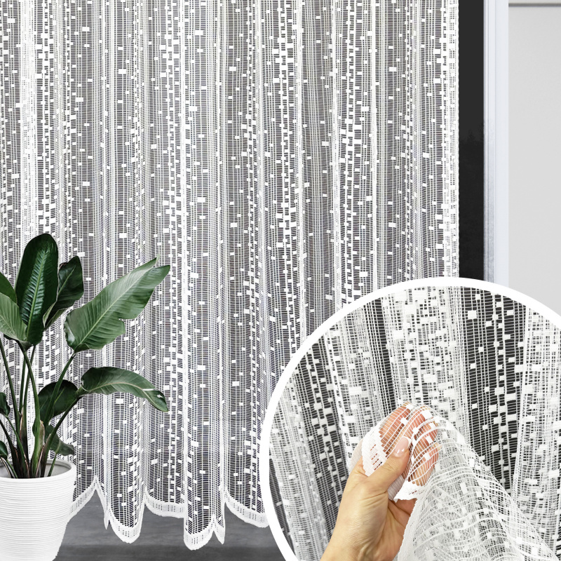 Ervi žakárová záclona bílá 636, metráž