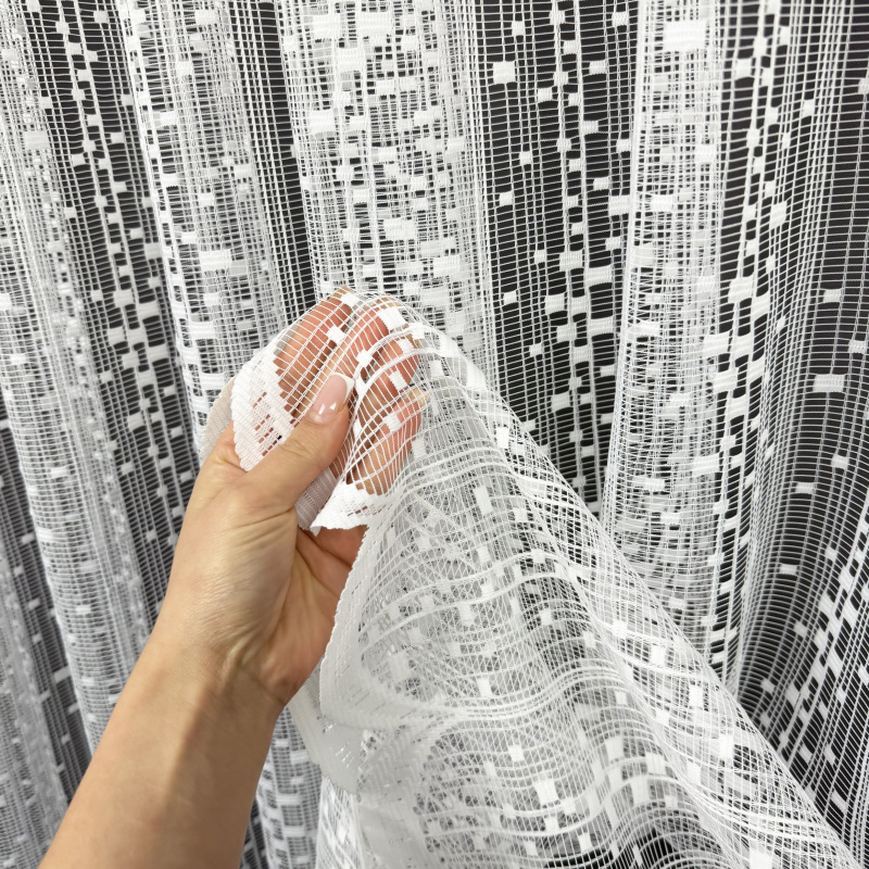 Ervi žakárová záclona bílá 636, metráž