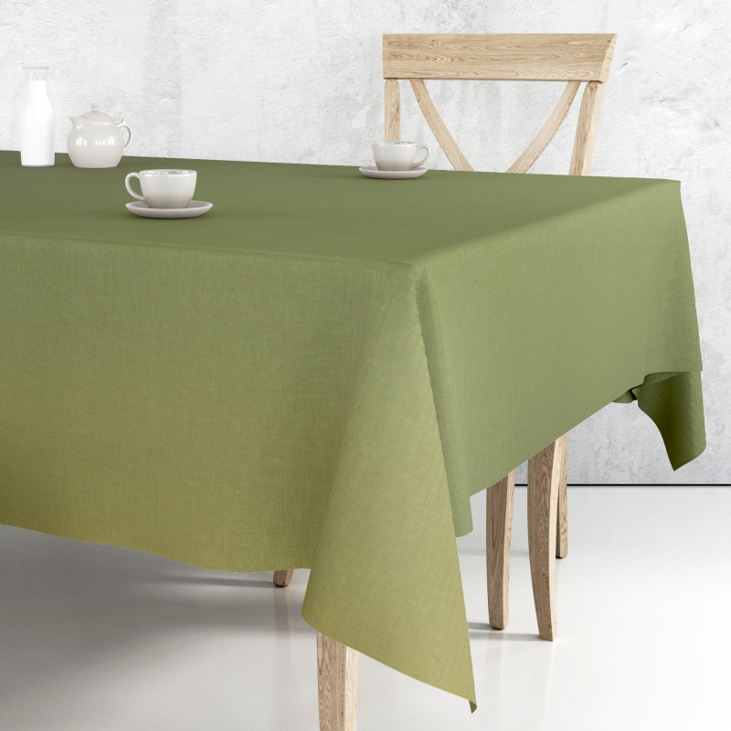 Ervi Saténový bavlněný ubrus na stůl čtvercový – olivový Sváteční