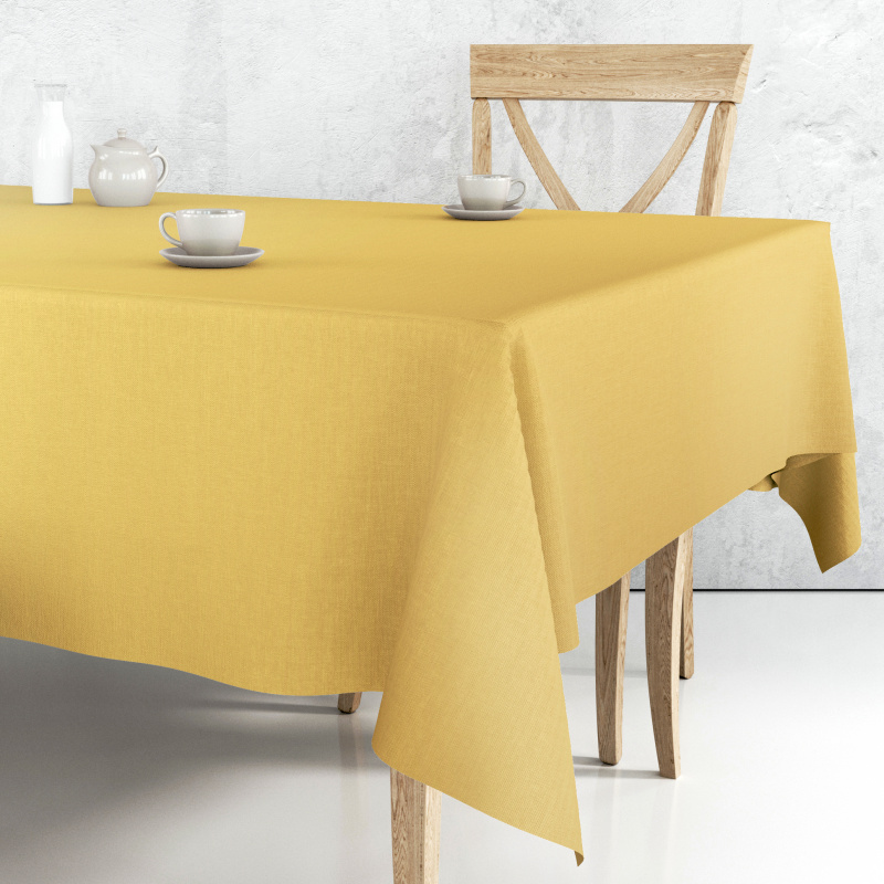 Ervi Saténový bavlněný ubrus na stůl obdélníkový - zlatý Sváteční