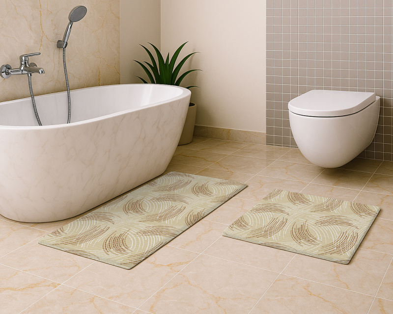 Sada koupelnových pěnových předložek D-88B - Písečné vlny (různé velikosti)