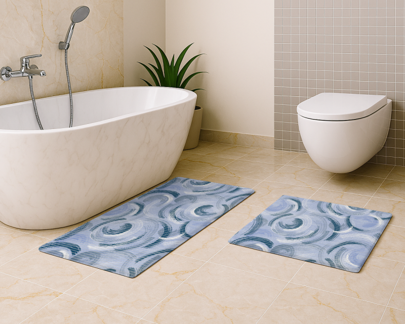 Sada koupelnových pěnových předložek D-196A - Tanec vln (různé velikosti)